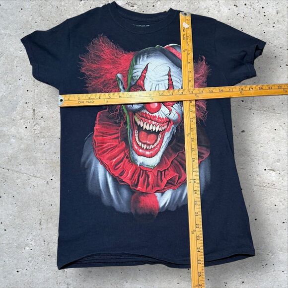 Horror Evil Clown Graphic T Shirt Black Scary Face Liquid Blue Sz Small Shirt - Picture 7 of 8